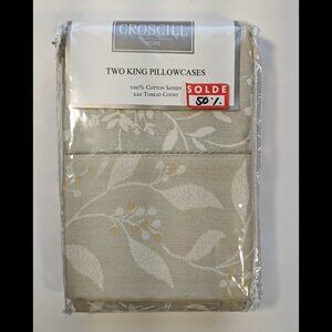 Croscill Two King Pillowcases Cotton Sateen 220 TC Willow Brook NEW OLD STOCK